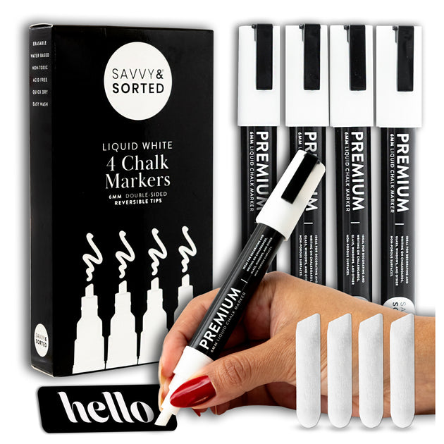 Medium White Chalk Markers - 6mm – Savvy & Sorted