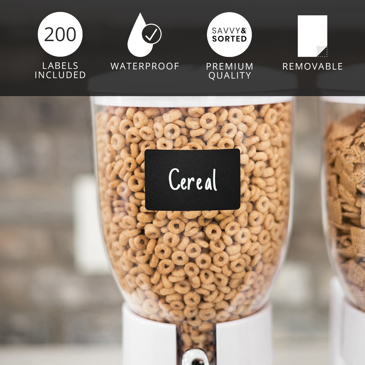 200 Chalkboard Labels with Chalk Marker - Savvy & Sorted