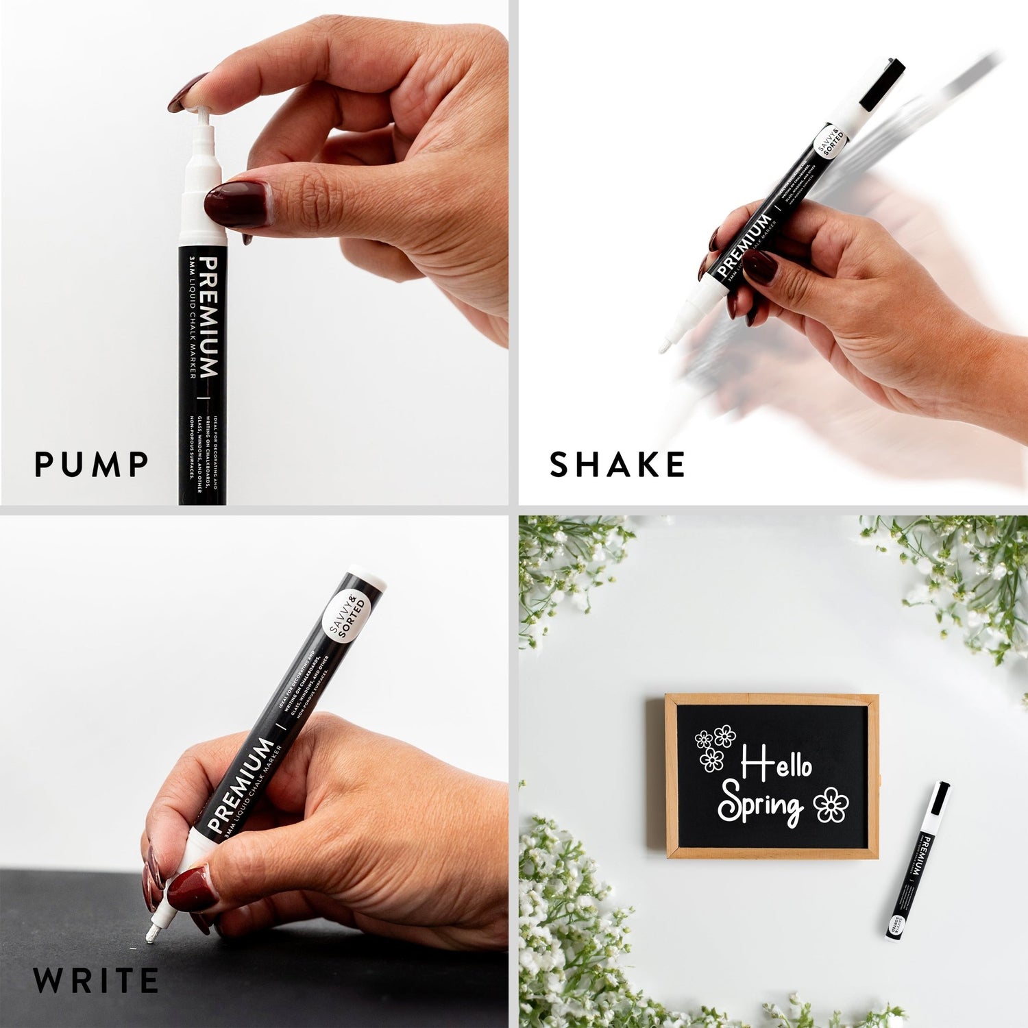 200 Chalkboard Labels with Chalk Marker - Savvy & Sorted