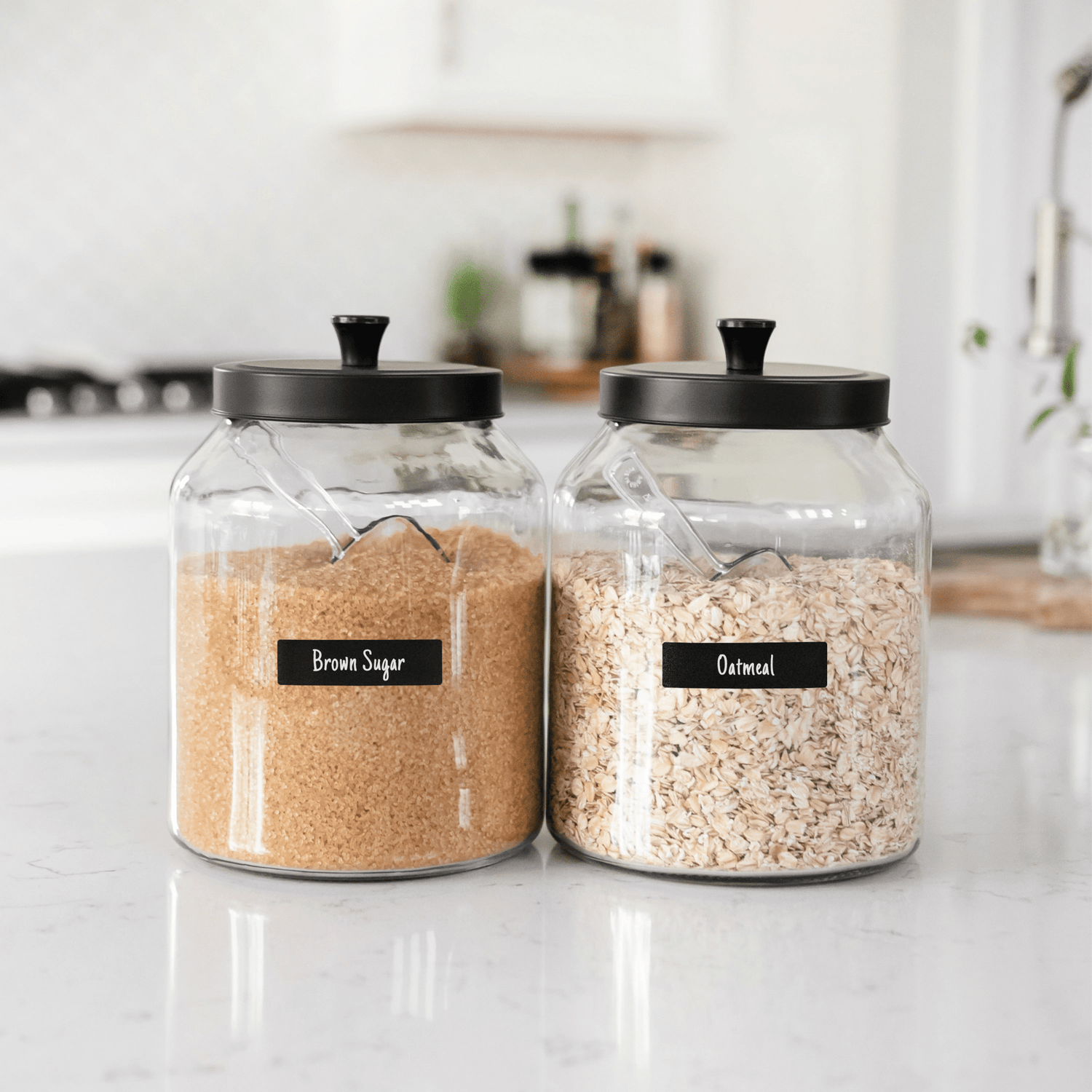200 Narrow Chalkboard Labels Roll with Chalk Marker - Savvy & Sorted