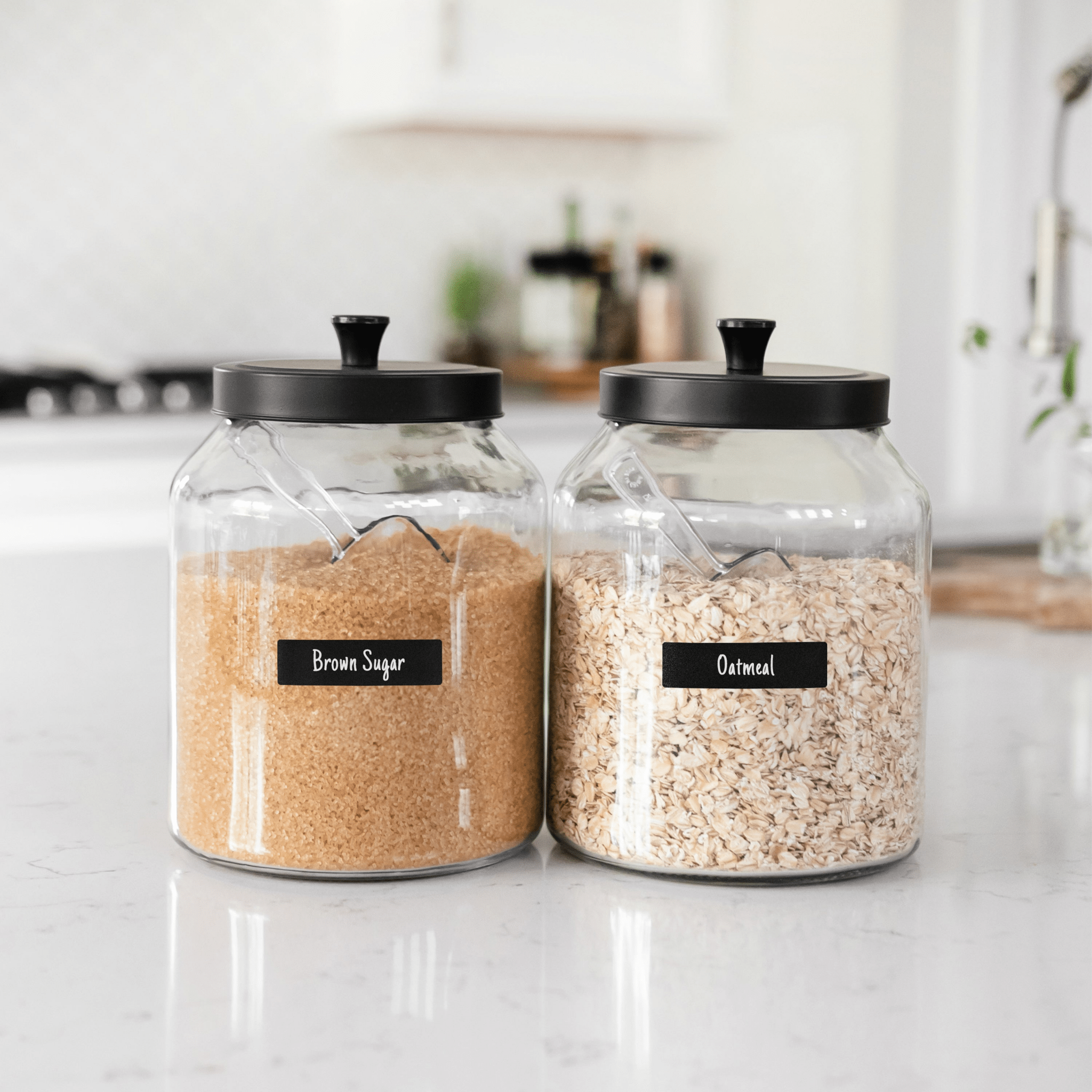 200 Narrow Chalkboard Labels Roll with Chalk Marker - Savvy & Sorted