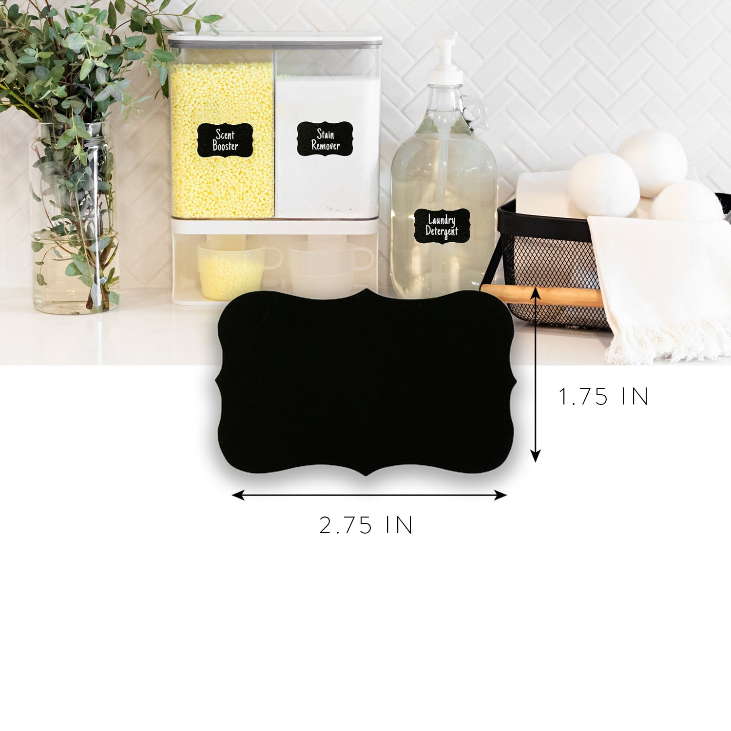 200 Scalloped Chalkboard Labels Roll with Chalk Marker - Savvy & Sorted