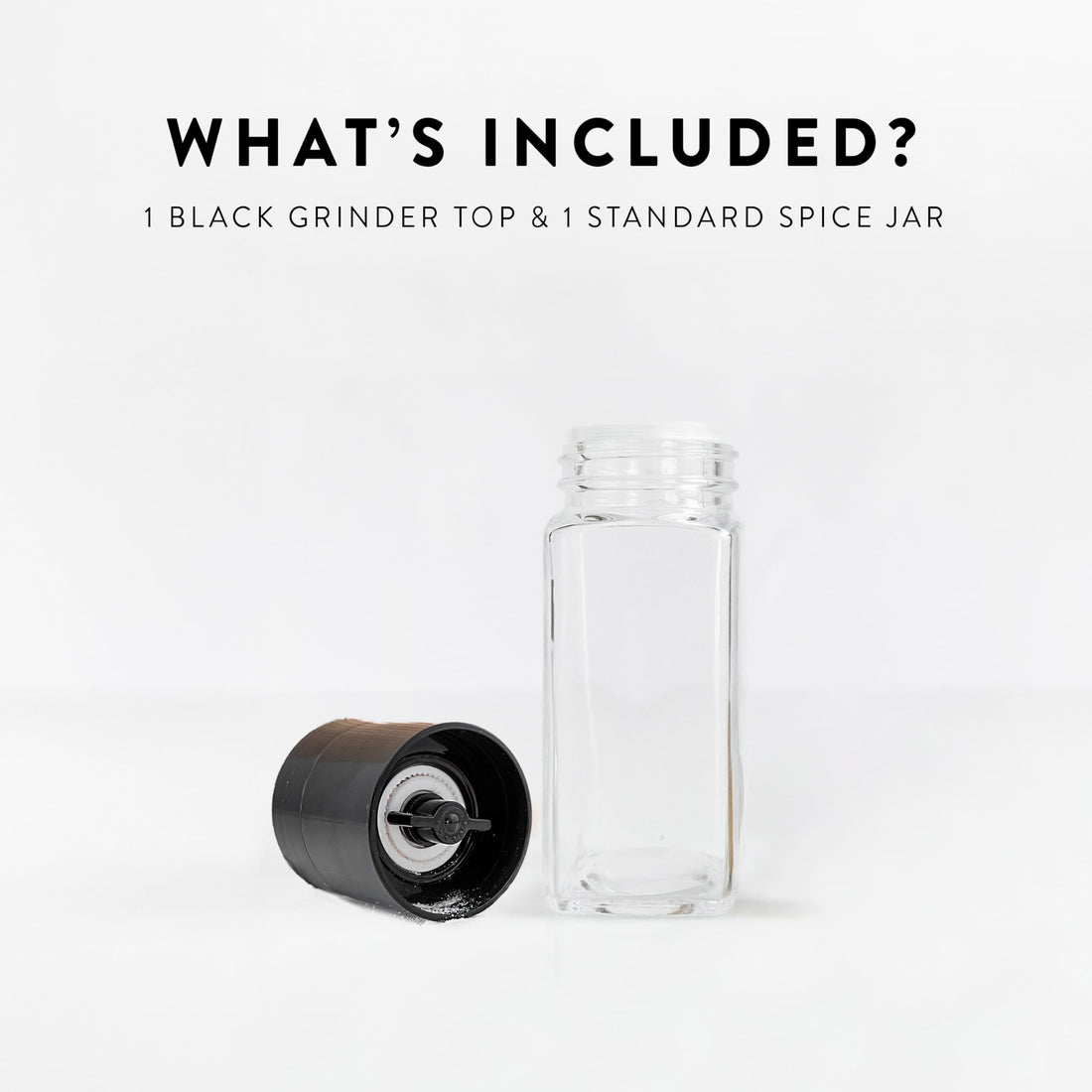 Salt and Pepper Grinder 1PK, 4oz Glass Spice Jar with Black Pepper Grinder, Sea Salt Grinder Spice Bottle, Manual Pepper Mill Grinder, Whole Peppercorn Grinder, Himalayan Salt Grinder Spice Container