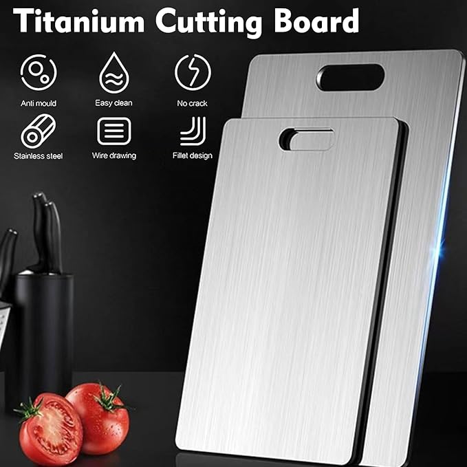 Titanium Cutting Board - 2 pack Titanium Cutting Boards for Kitchen,Double Sided Titanium Cutting Mat,Non Stick Chopping Board Easy to Clean(11.81 * 17.91in)