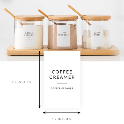 White Minimalist Coffee Station Labels