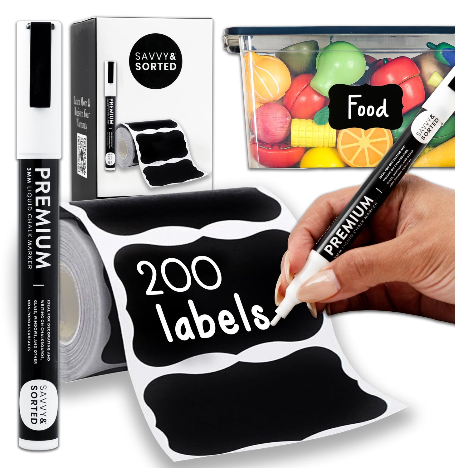 200 Scalloped Chalkboard Labels Roll