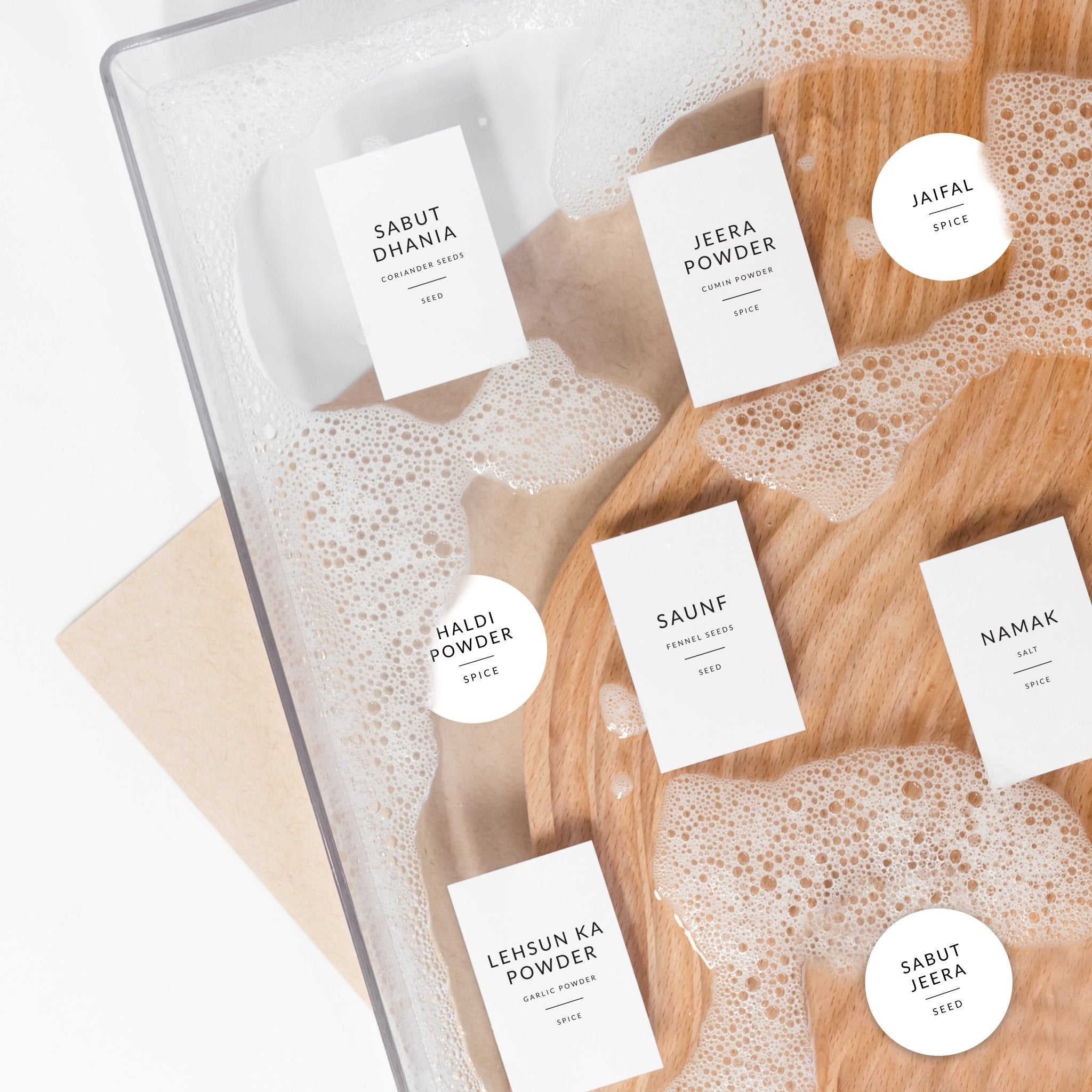 96 South Asian Spice Jar Stickers - Savvy & Sorted
