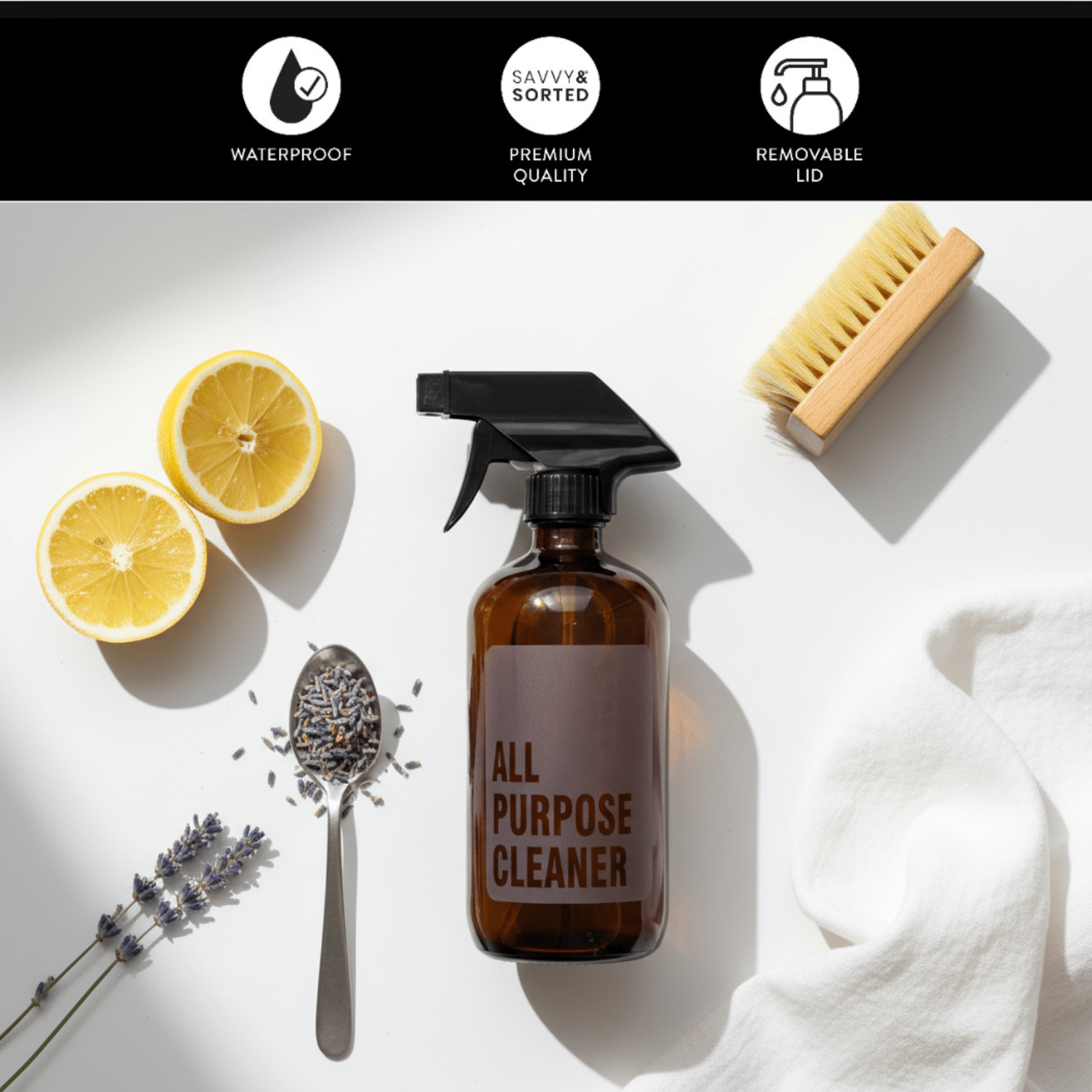 All Purpose Cleaner Glass Amber Bottle 500ml - Savvy & Sorted