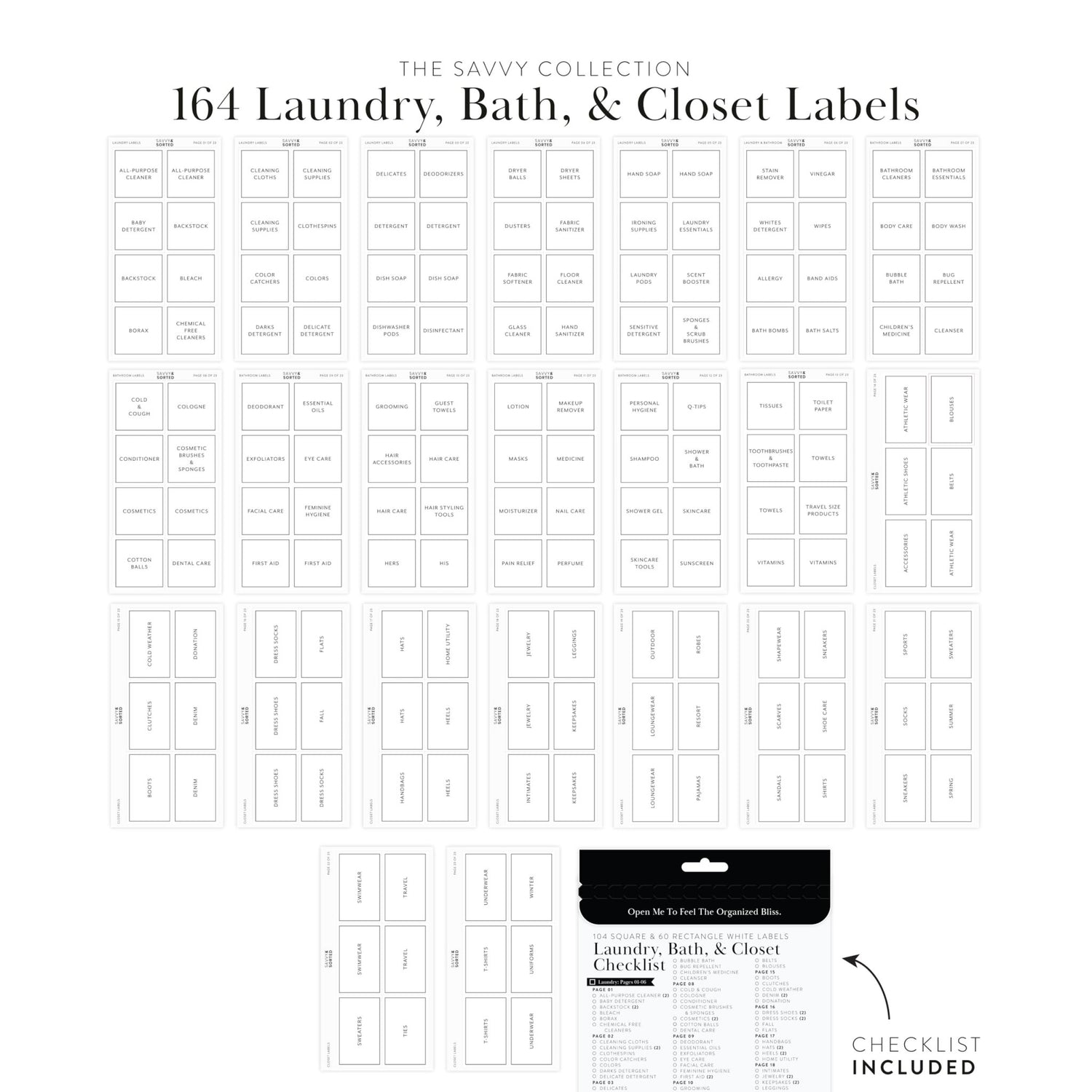 Bathroom & Laundry Labels for Jars - Savvy & Sorted