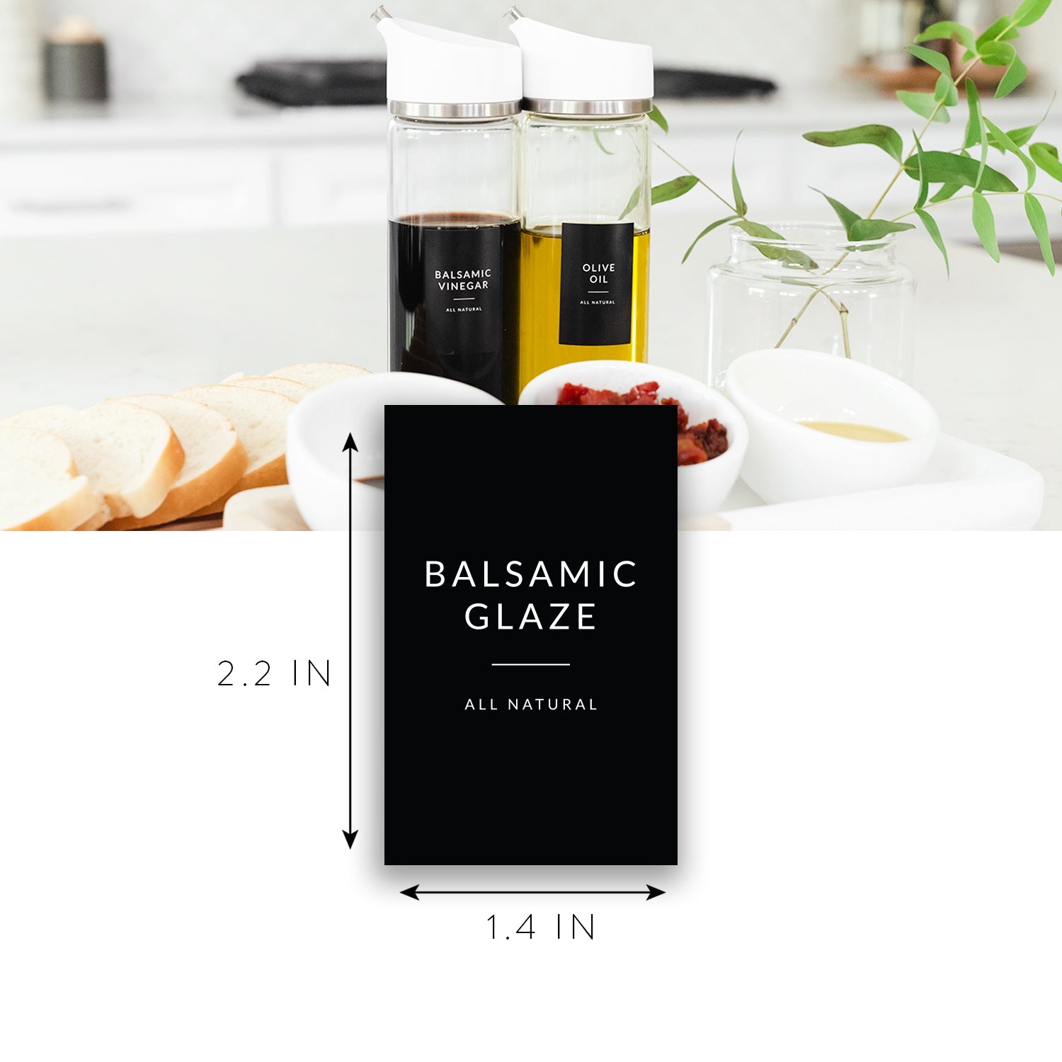Black Minimalist Oil Labels - Savvy & Sorted