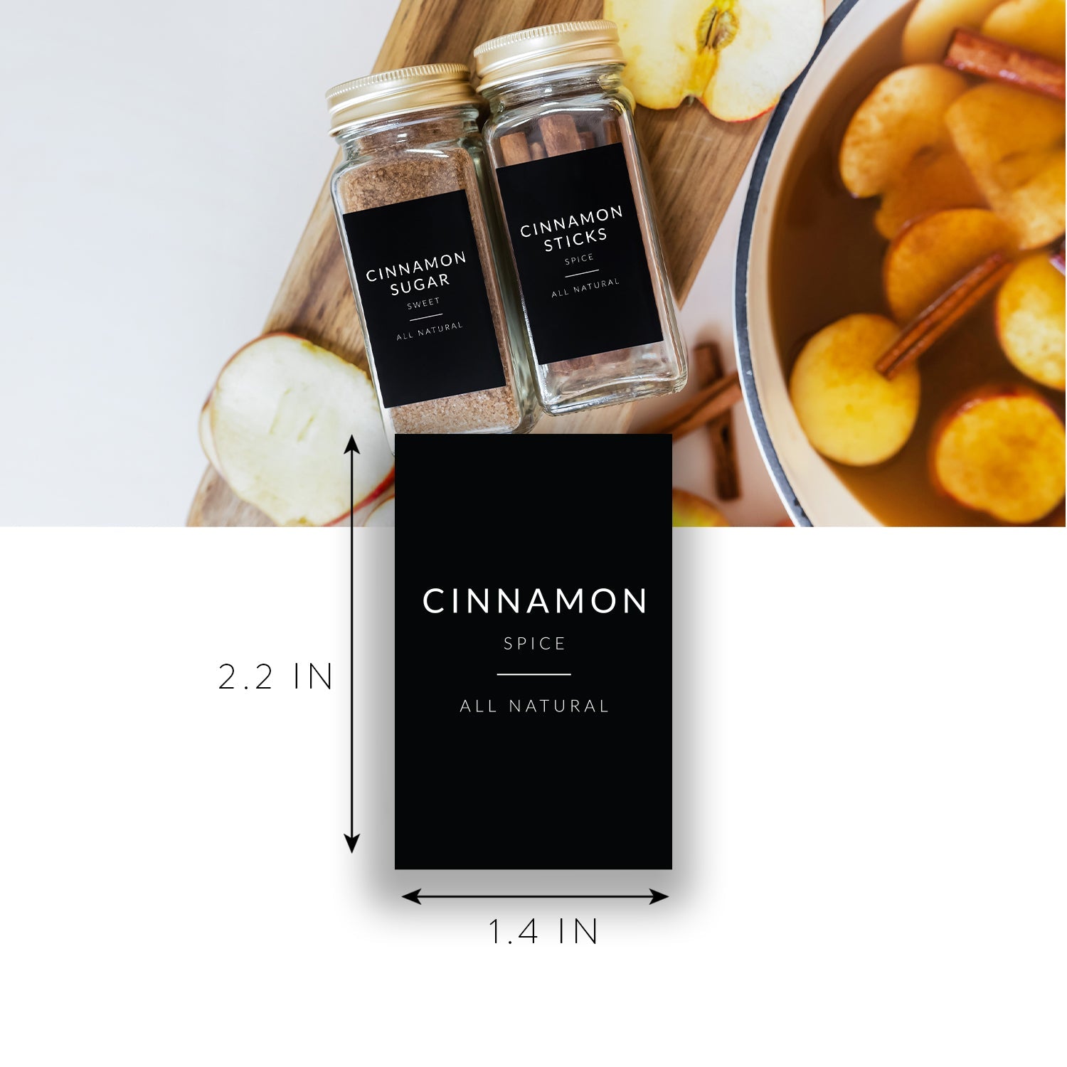 Black Minimalist Spice Labels - Savvy & Sorted