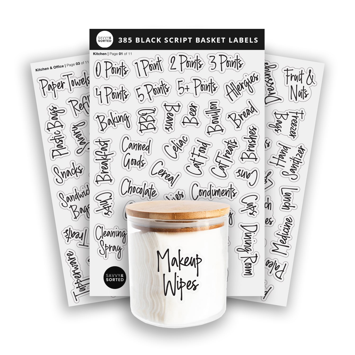 Black Script Home and Pantry Labels - Savvy & Sorted