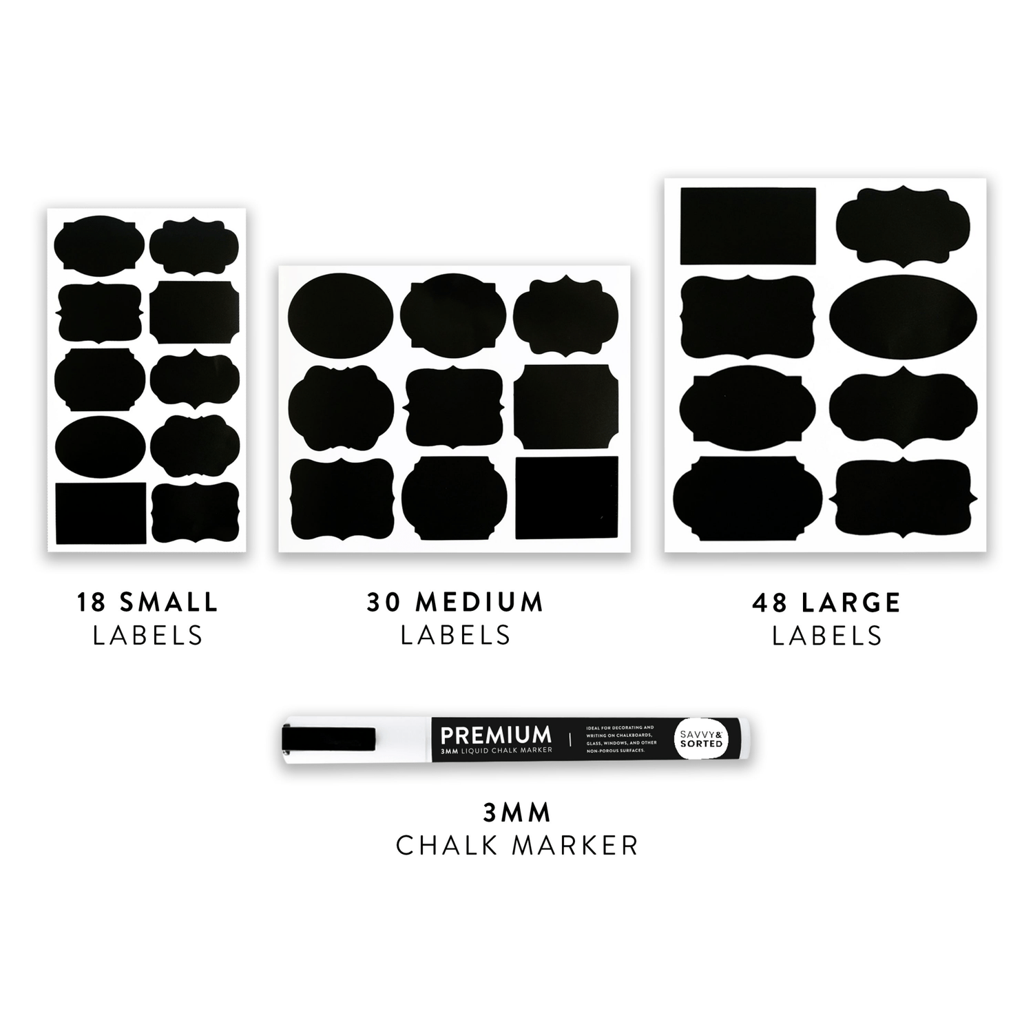 Chalkboard Labels with Chalk Marker Set - Savvy & Sorted