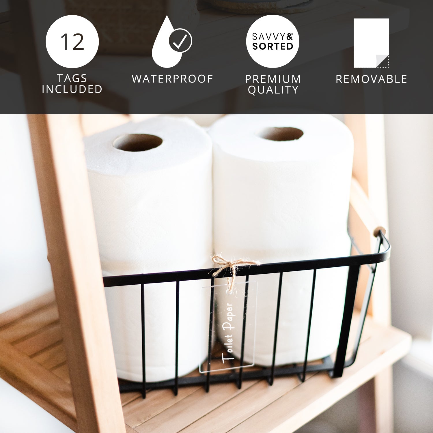 Clear Basket Tags - Savvy & Sorted
