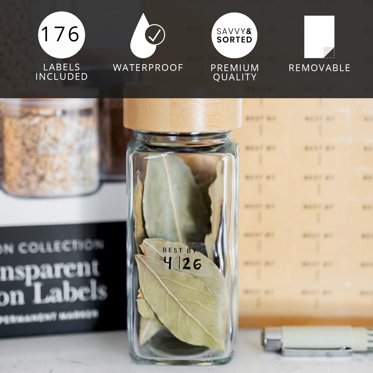 Clear Expiration Labels - Savvy & Sorted