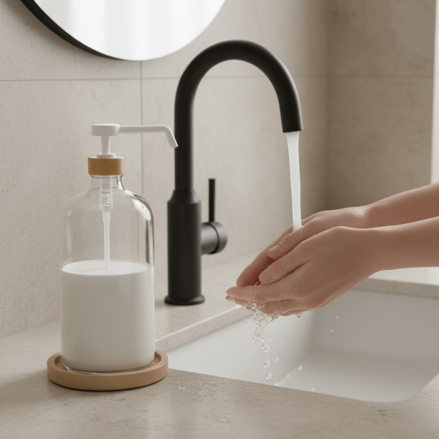 Clear Glass Bottle with Pump Dispenser 1L - Savvy & Sorted