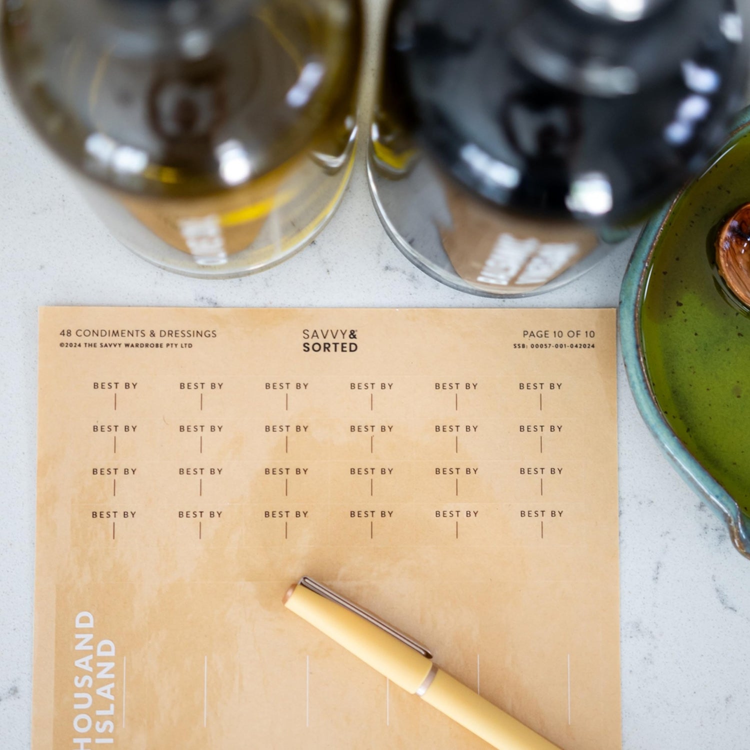 Clear Oil Vinegar Condiment Labels - Savvy & Sorted