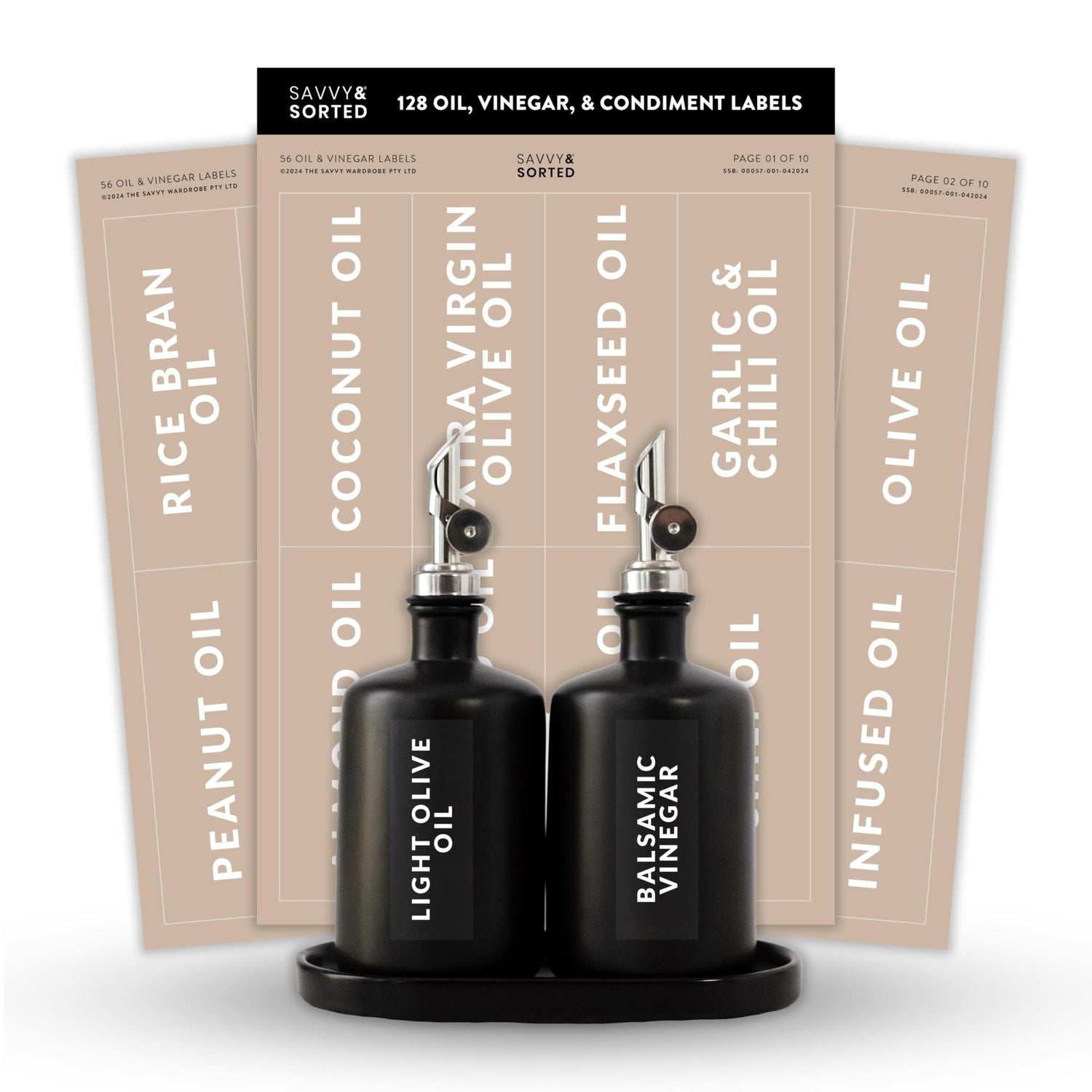 Clear Oil Vinegar Condiment Labels - Savvy & Sorted