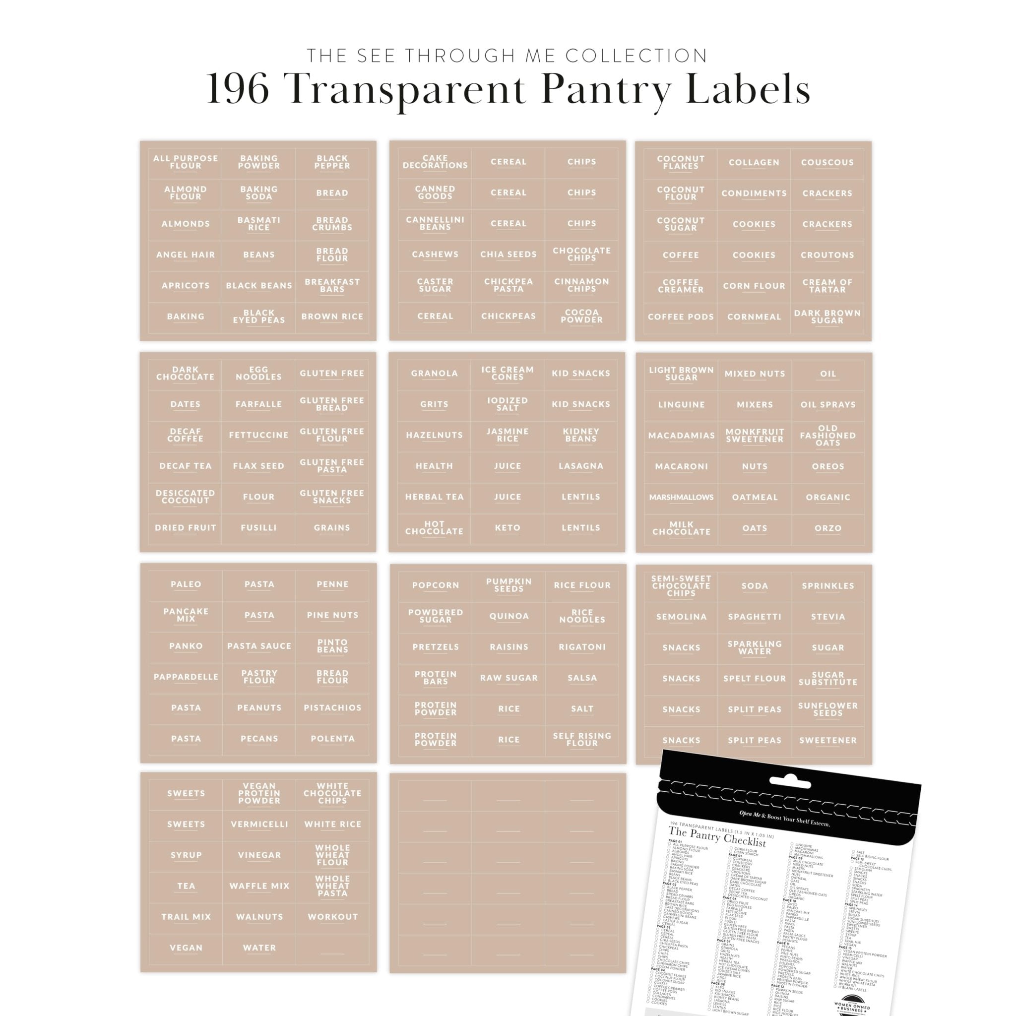 Clear Pantry Labels - Savvy & Sorted