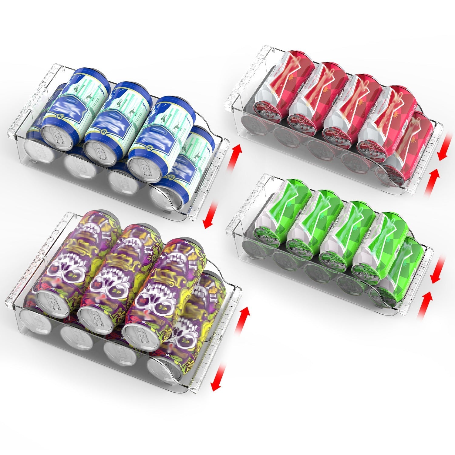 4Pcs Soda Can Organizers for Refrigerator Width Adjustable Clear Drink – Savvy & Sorted