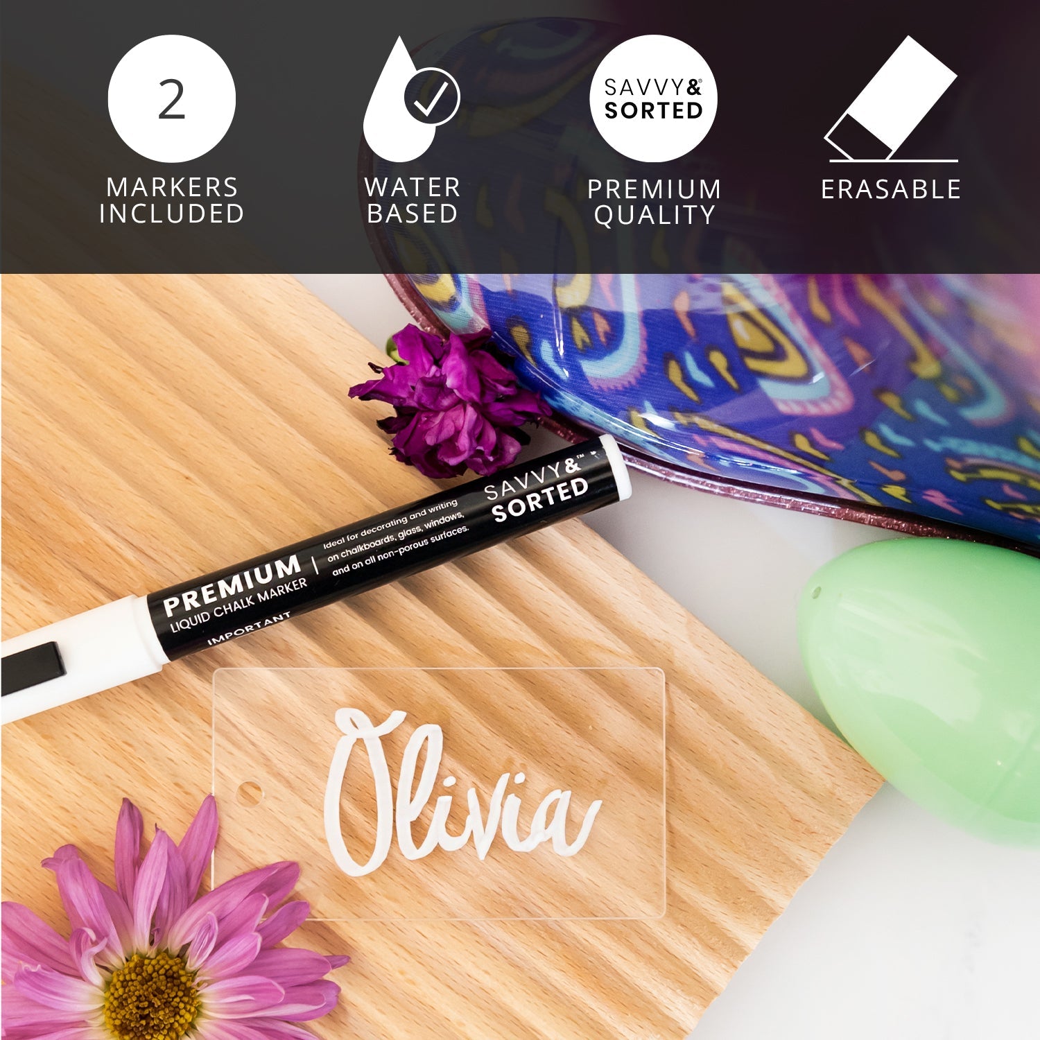 Fine Tip White Chalk Markers - 3mm - Savvy & Sorted