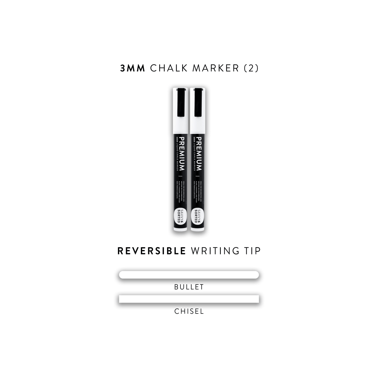 Fine Tip White Chalk Markers - 3mm - Savvy & Sorted