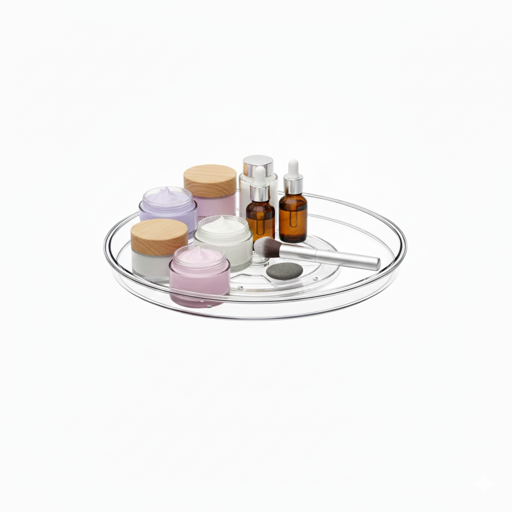 Clear Lazy Susan Turntable Rotates 360°