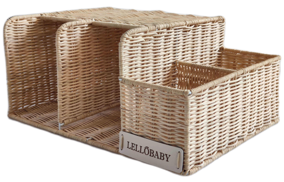 Wicker pet bed with storage compartment and &