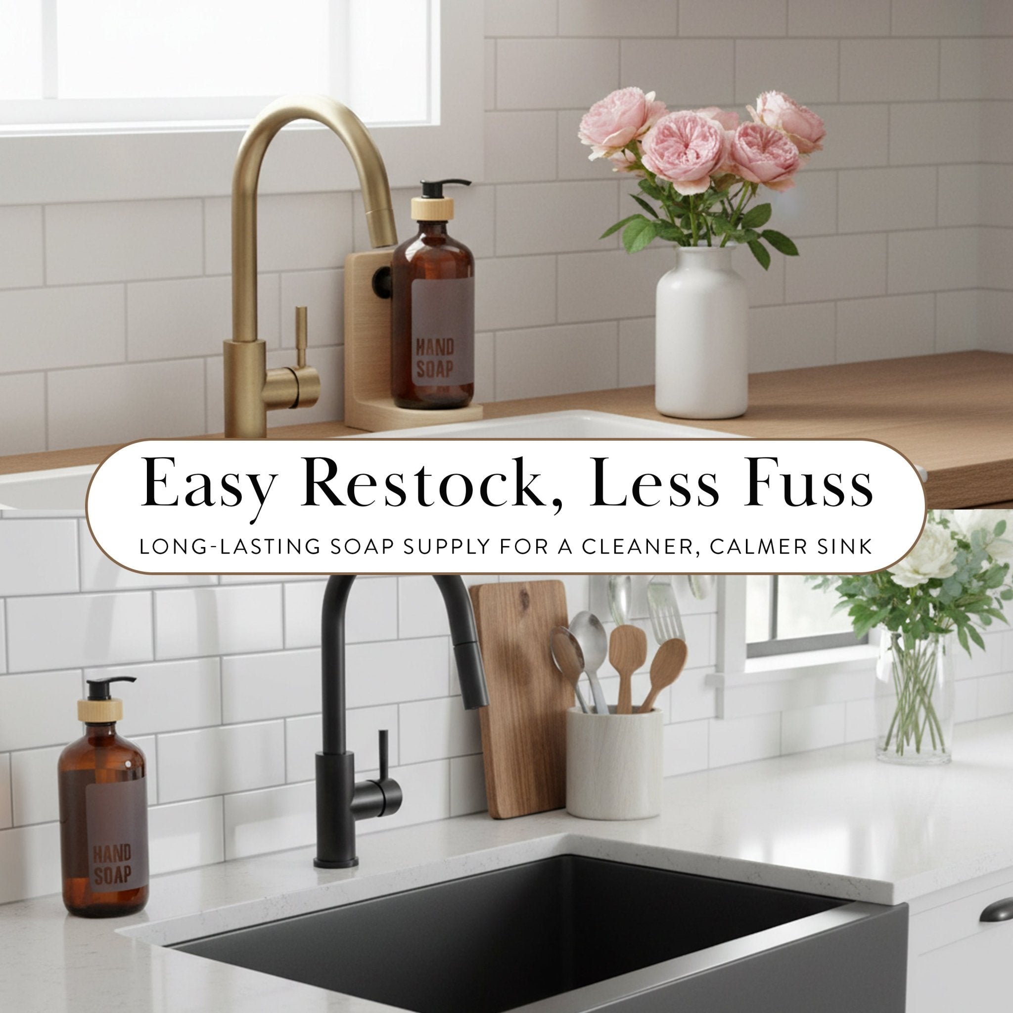 Hand Soap Glass Amber Bottle 500ml - Savvy & Sorted