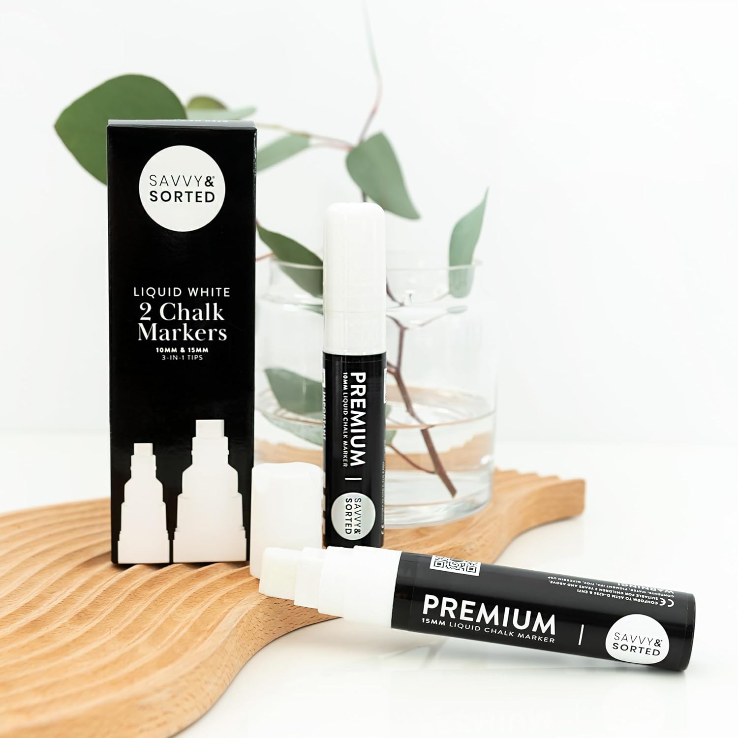 Large White Chalk Markers - 10mm & 15mm - Savvy & Sorted