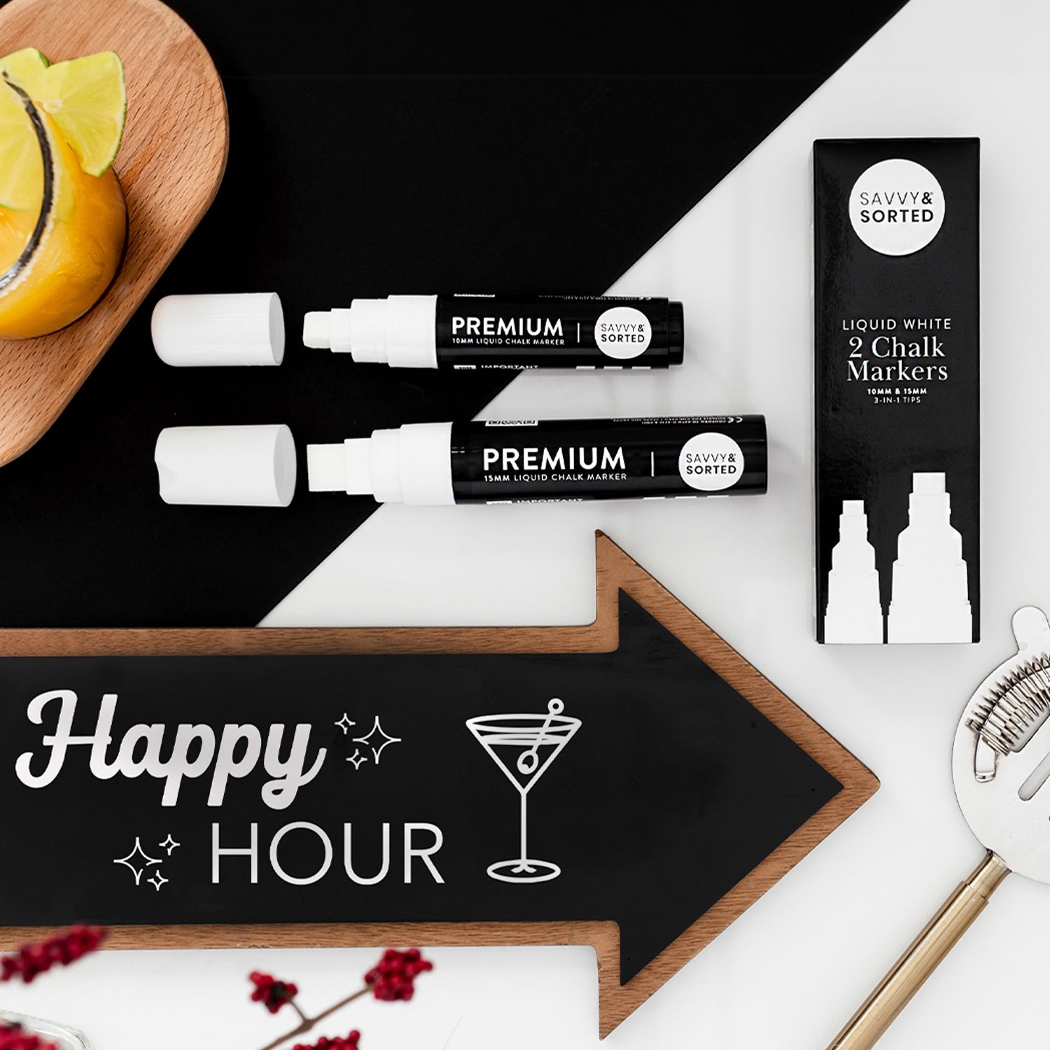 Large White Chalk Markers - 10mm & 15mm - Savvy & Sorted