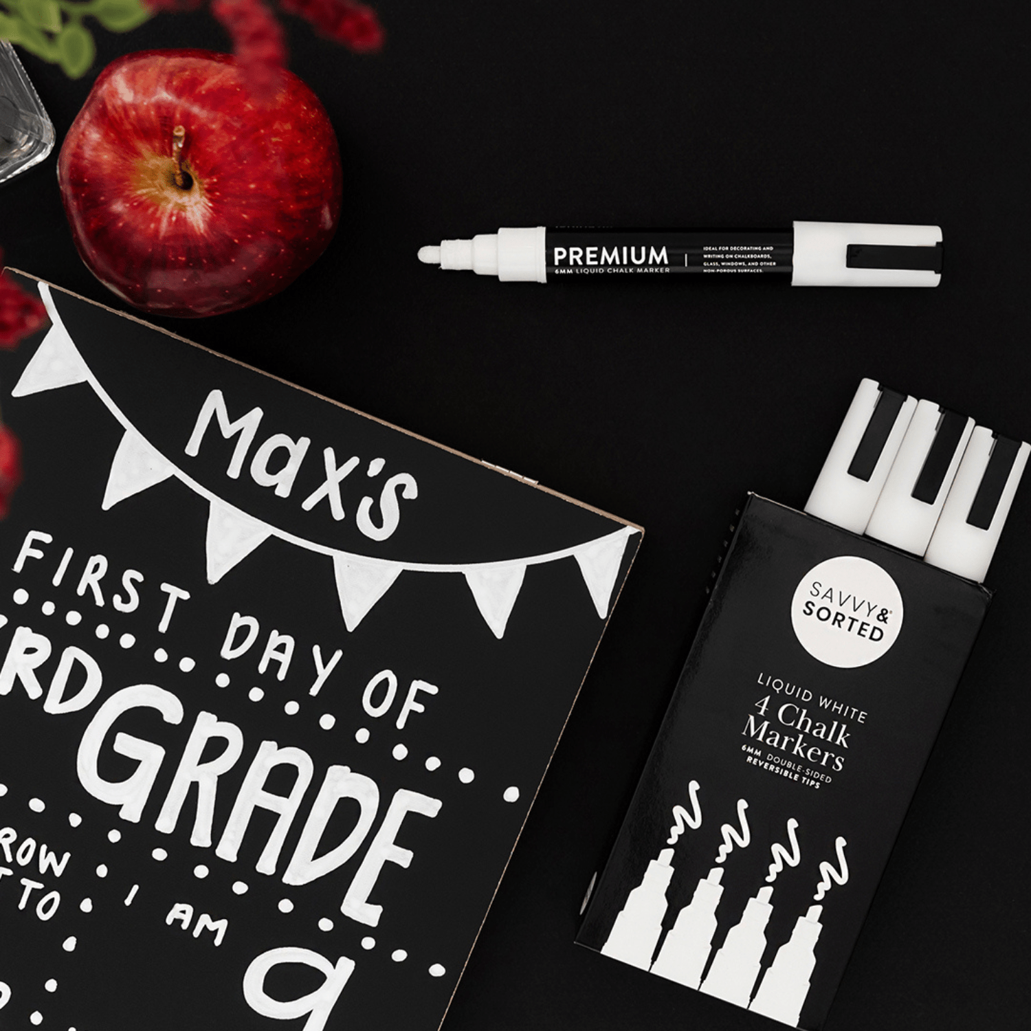 Medium White Chalk Markers - 6mm - Savvy & Sorted