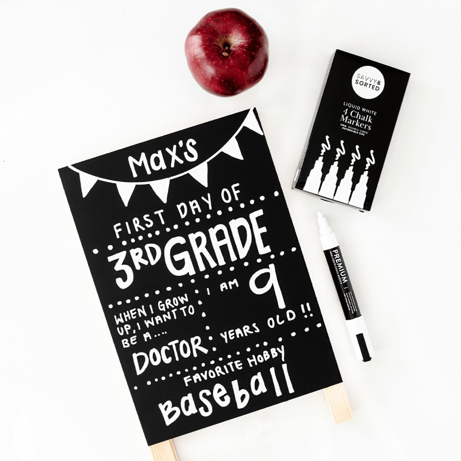 Medium White Chalk Markers - 6mm - Savvy & Sorted