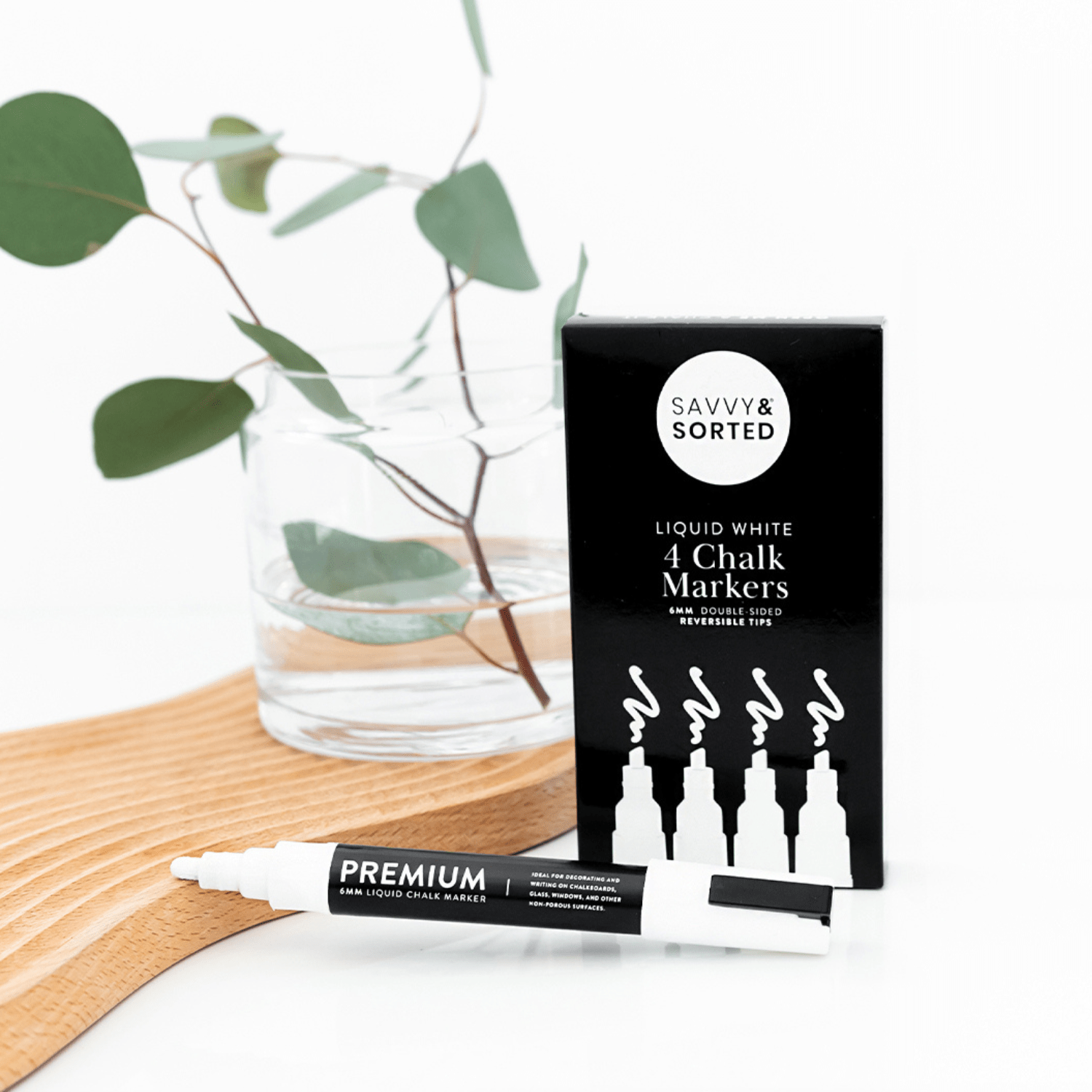 Medium White Chalk Markers - 6mm - Savvy & Sorted