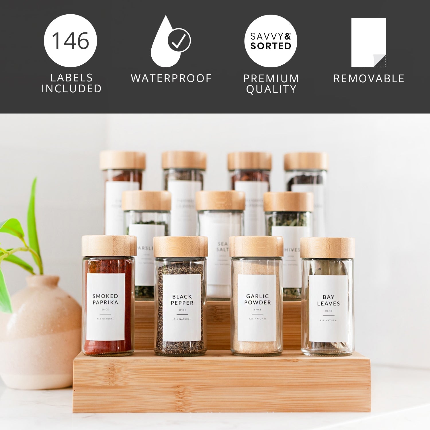 Minimalist Spice Labels - Savvy & Sorted