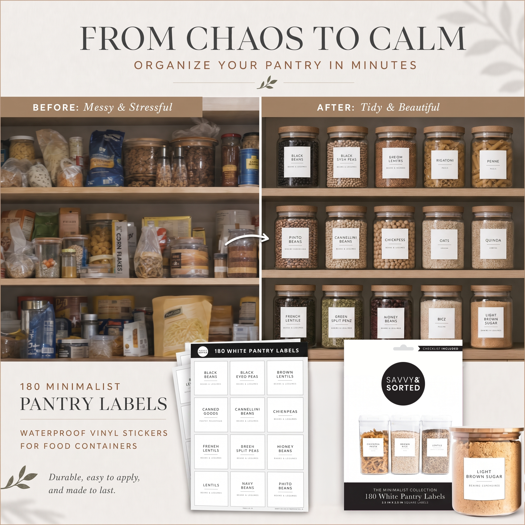 Minimalist Pantry Labels