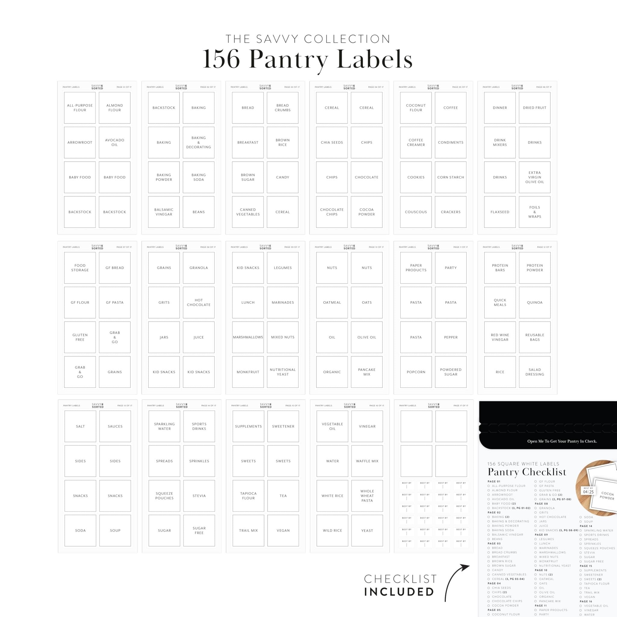 Pantry Labels for Food Containers - Savvy & Sorted