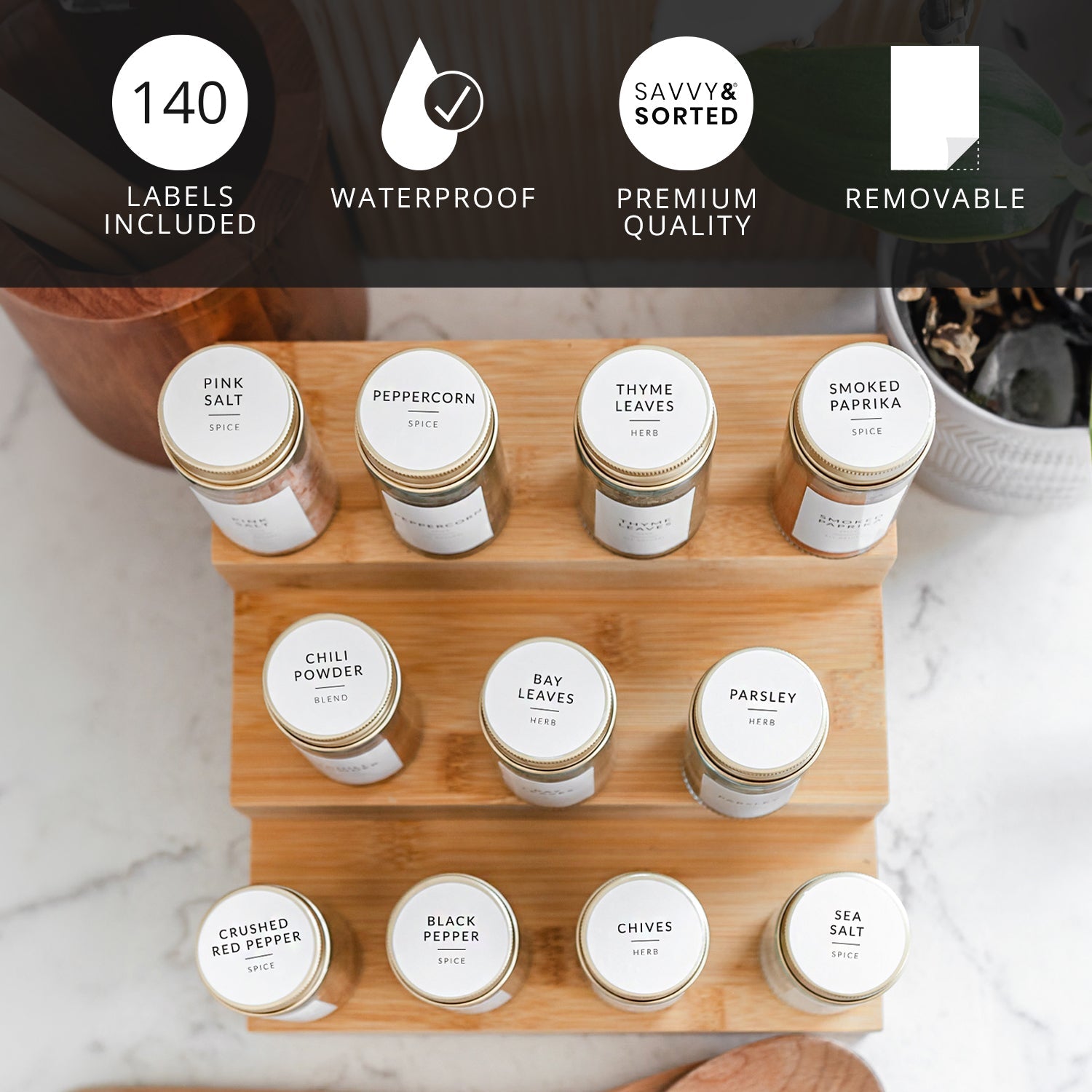 Round Minimalist Spice Labels - Savvy & Sorted