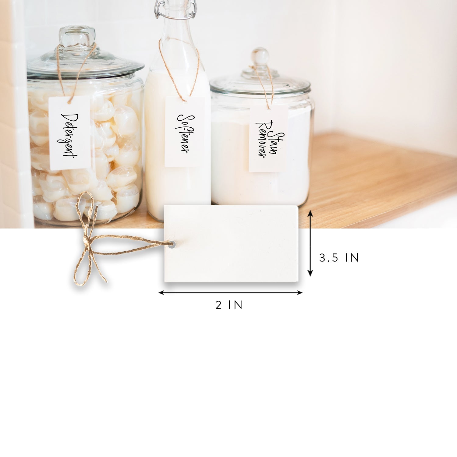 White Basket Tags - Savvy & Sorted