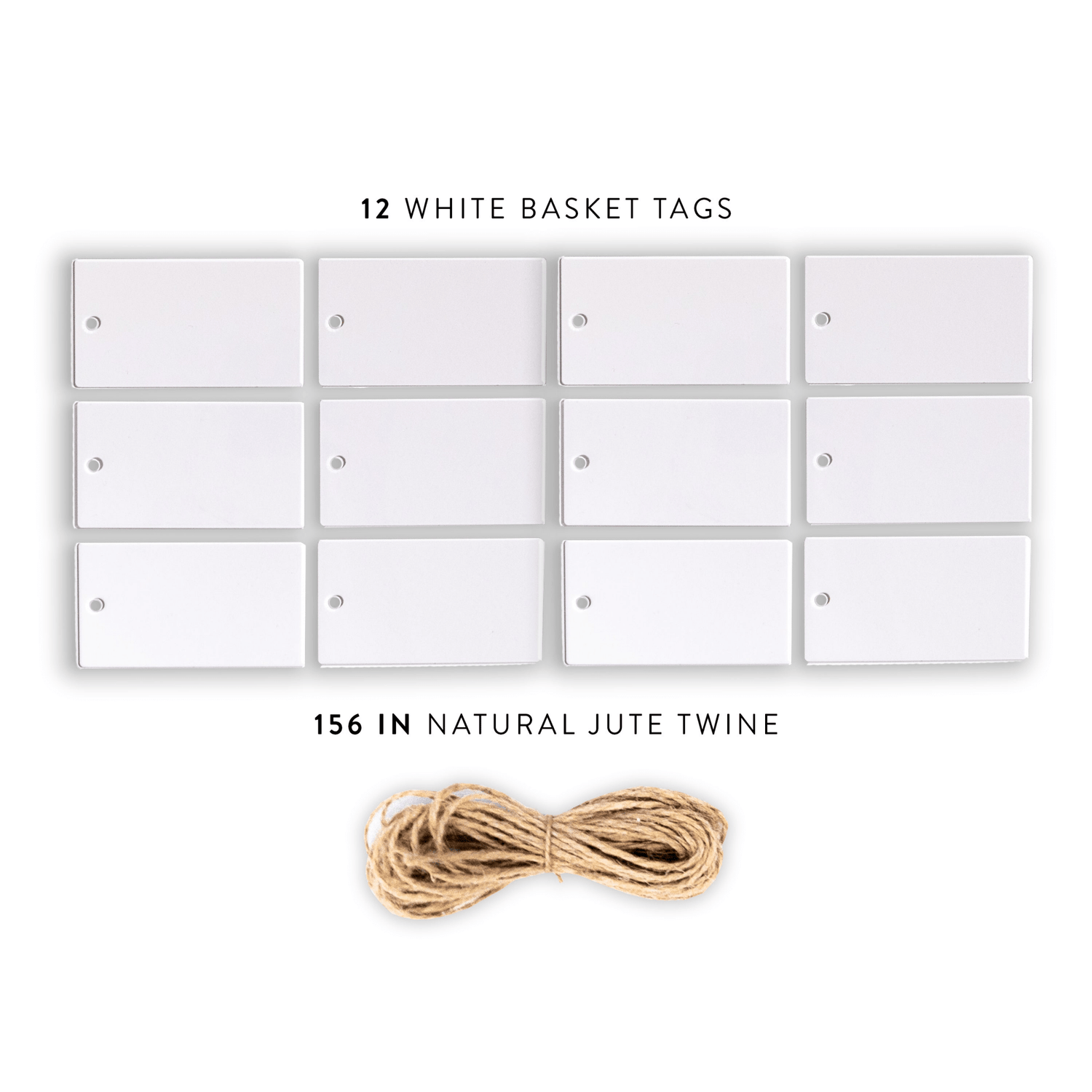White Basket Tags - Savvy & Sorted