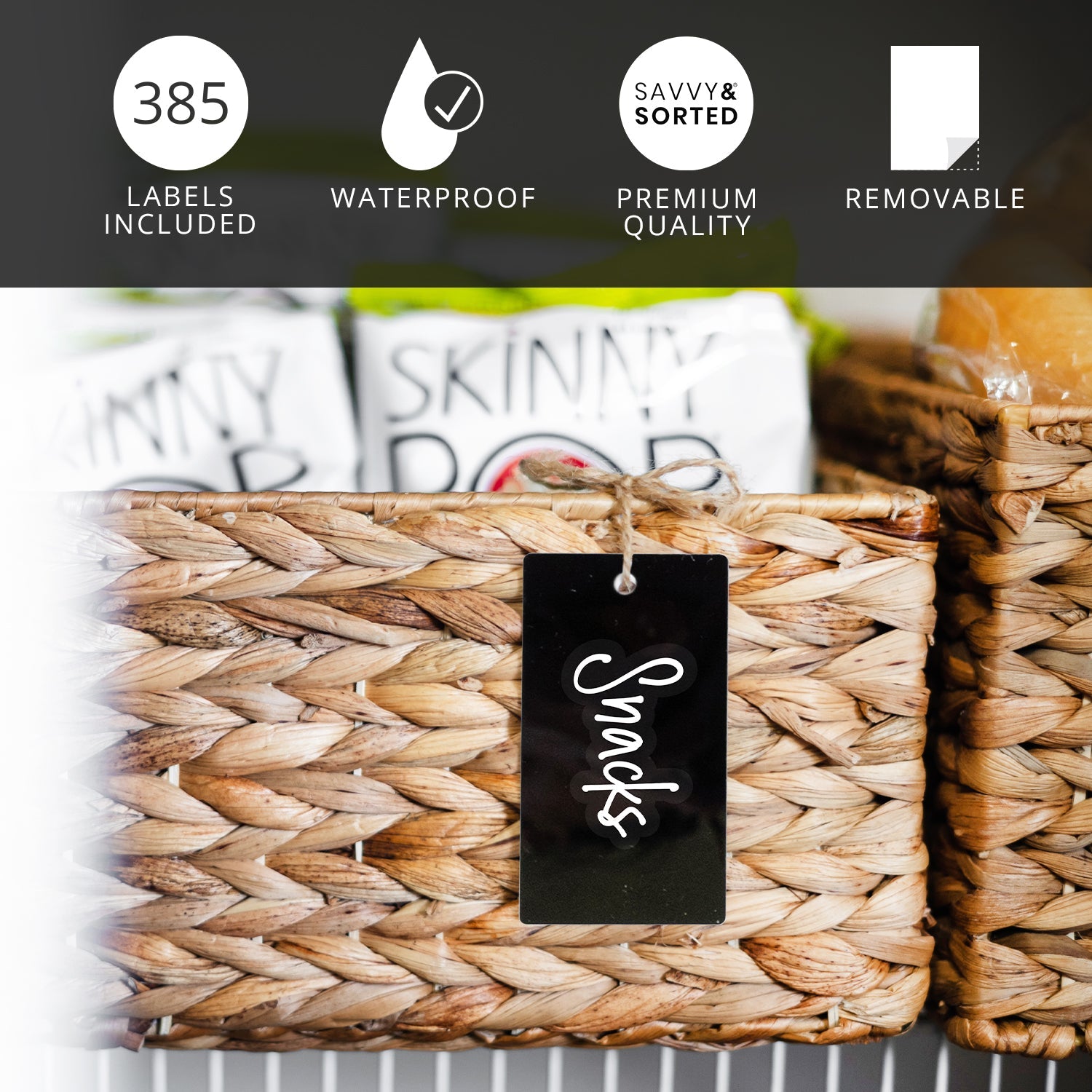 White Script Home and Pantry Labels - Savvy & Sorted