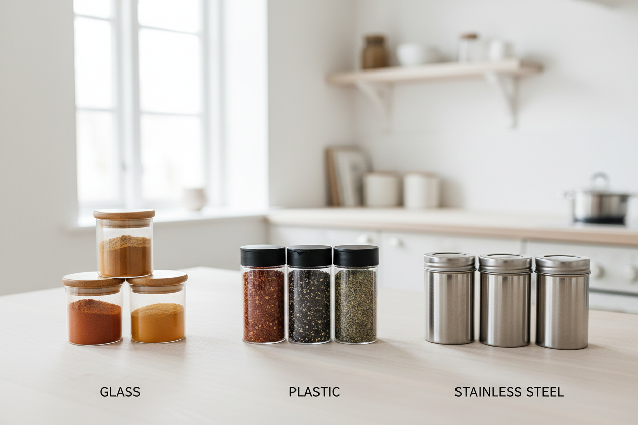 Glass vs. Plastic vs. Stainless Steel Spice Jars: Which Are the Most Durable?