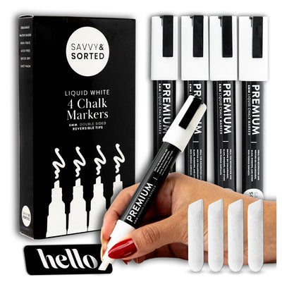 Medium White Chalk Markers - 6mm