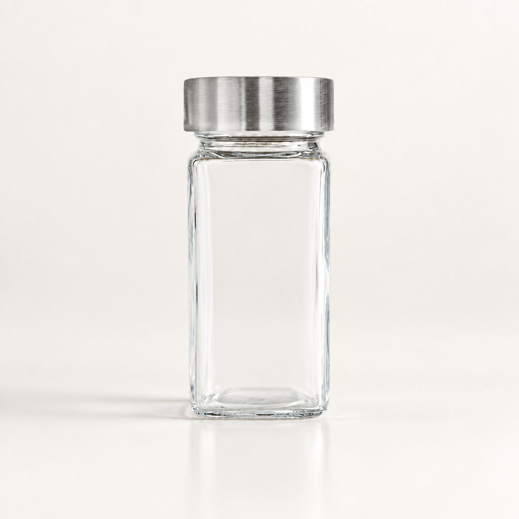 1 pk Rectangle Spice Jar with Silver Lid