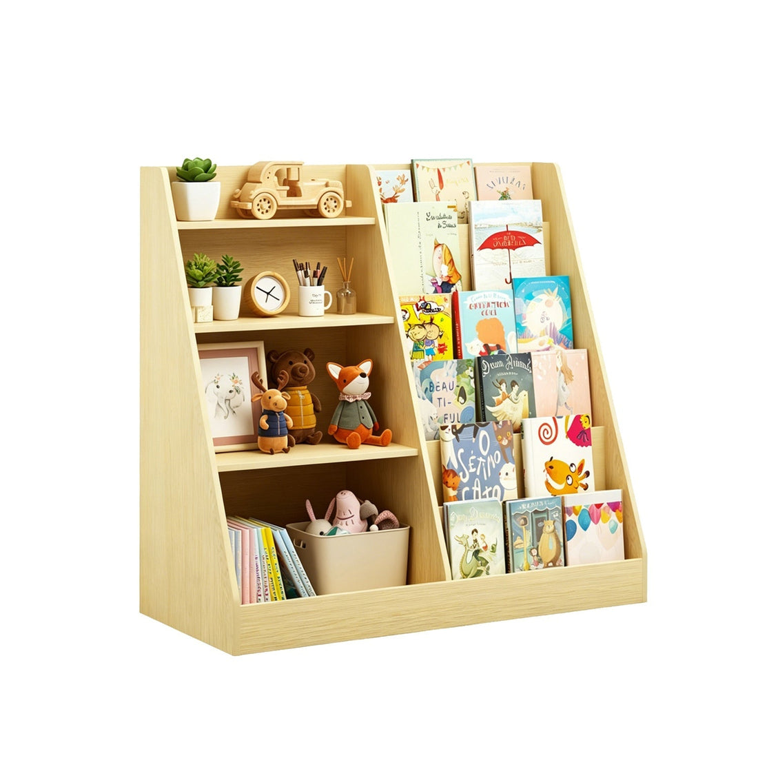 Kids Bookshelf with Toy Storage Organiser, 34.65" Multi-Tier