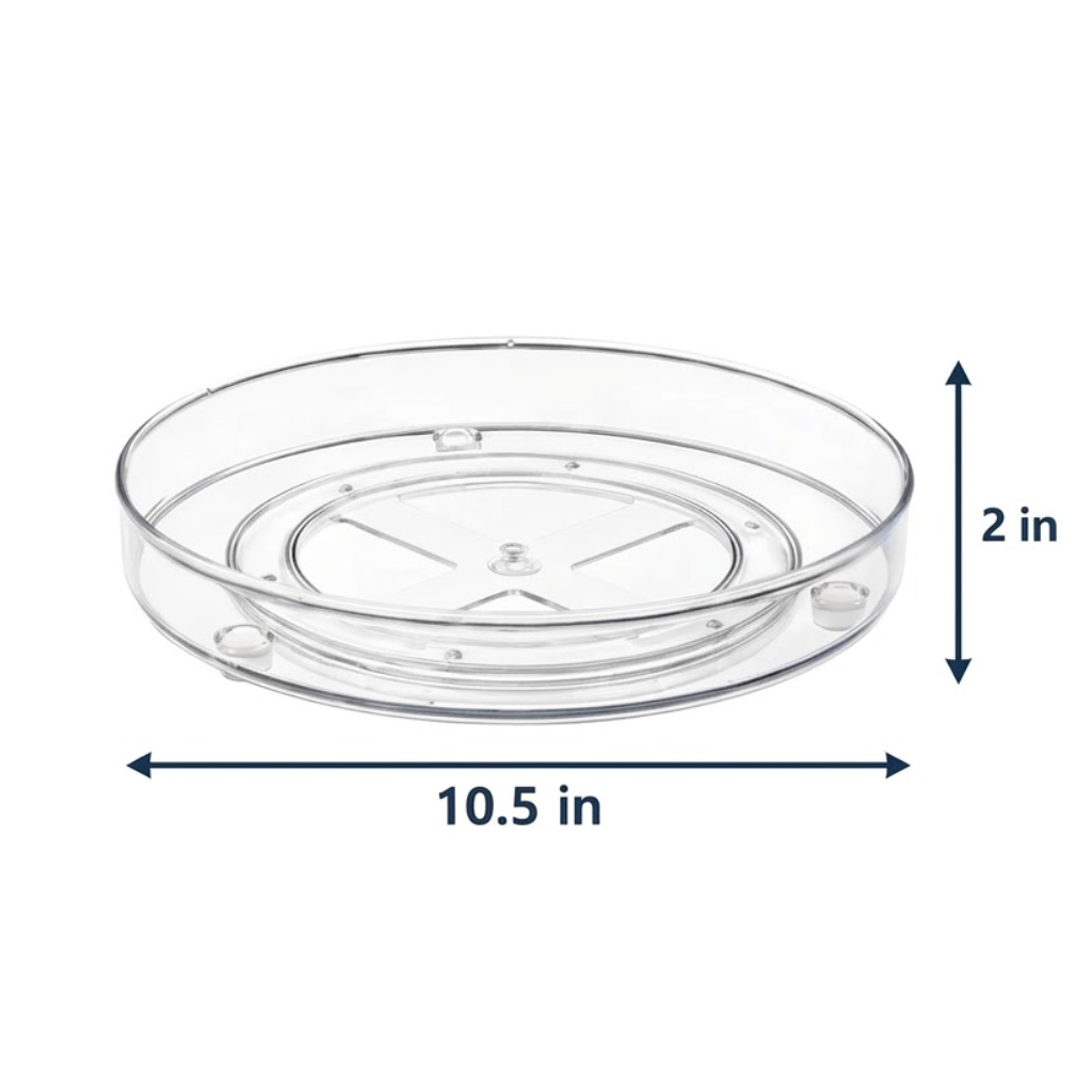 Clear Lazy Susan Turntable Rotates 360°