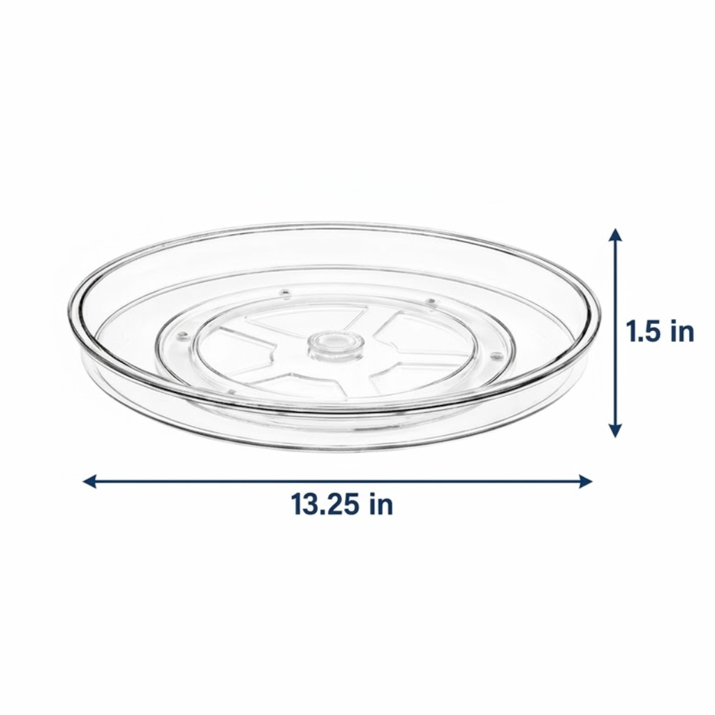 Clear Lazy Susan Turntable Rotates 360°
