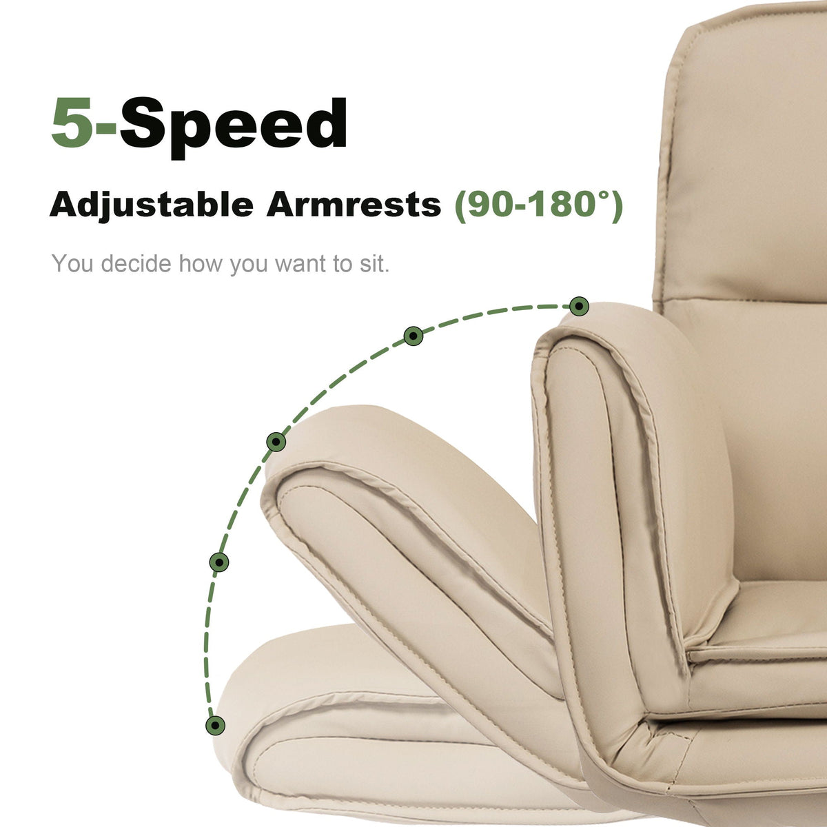 Criss Cross Swivel Desk Chair With Adjustable Armrests &amp; Wheels For Home Office