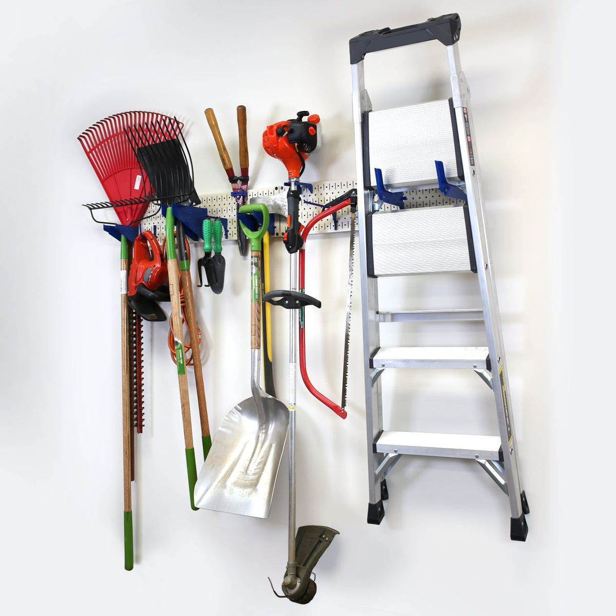 Garage Storage Lawn &amp; Garden Tool Organization Wall Organizer Rack - Pegboard with Accessories