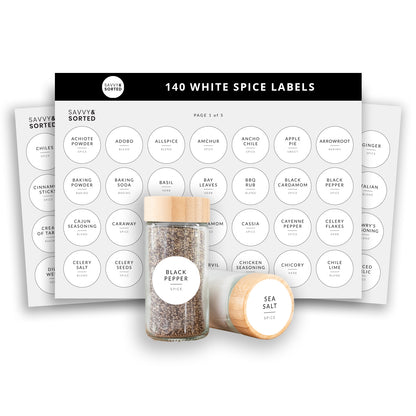 Round Minimalist Spice Labels